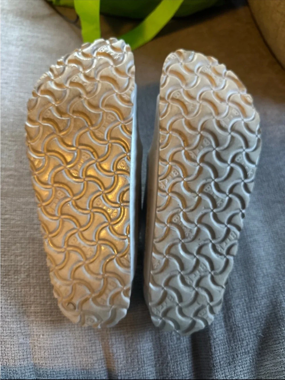 Birkenstock Silver Two-Strap Arizona Sandals
